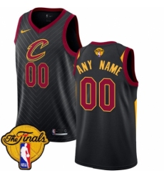 Women's Nike Cleveland Cavaliers Customized Authentic Black 2018 NBA Finals Bound NBA Jersey Statement Edition