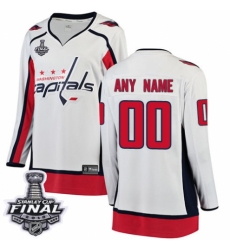 Women's Washington Capitals Customized Fanatics Branded White Away Breakaway 2018 Stanley Cup Final NHL Jersey