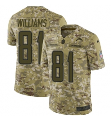 Youth Nike Los Angeles Chargers #81 Mike Williams Limited Camo 2018 Salute to Service NFL Jersey