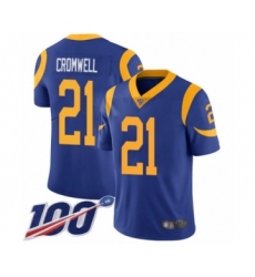 Men's Los Angeles Rams #21 Nolan Cromwell Royal Blue Alternate Vapor Untouchable Limited Player 100th Season Football Jersey