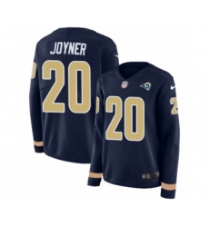 Women's Nike Los Angeles Rams #20 Lamarcus Joyner Limited Navy Blue Therma Long Sleeve NFL Jersey