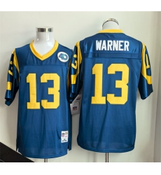 Men's Los Angeles Rams #13 Kurt Warner Royal Throwback Football Stitched Jersey