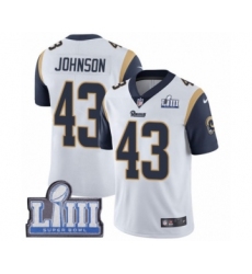 Men's Nike Los Angeles Rams #43 John Johnson White Vapor Untouchable Limited Player Super Bowl LIII Bound NFL Jersey