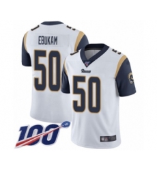 Men's Los Angeles Rams #50 Samson Ebukam White Vapor Untouchable Limited Player 100th Season Football Jersey