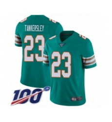 Men's Miami Dolphins #23 Cordrea Tankersley Aqua Green Alternate Vapor Untouchable Limited Player 100th Season Football Jersey