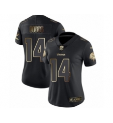 Women's Minnesota Vikings #14 Stefon Diggs Black Gold Vapor Untouchable Limited Football Jersey