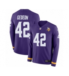 Youth Nike Minnesota Vikings #42 Ben Gedeon Limited Purple Therma Long Sleeve NFL Jersey
