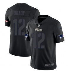 Men's Nike New England Patriots #12 Tom Brady Limited Black Rush Impact NFL Jersey