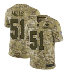 Youth Nike New Orleans Saints #51 Sam Mills Limited Camo 2018 Salute to Service NFL Jersey