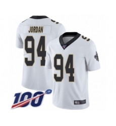 Men's New Orleans Saints #94 Cameron Jordan White Vapor Untouchable Limited Player 100th Season Football Jersey