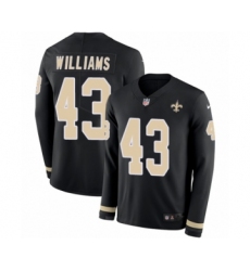 Youth Nike New Orleans Saints #43 Marcus Williams Limited Black Therma Long Sleeve NFL Jersey