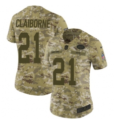 Women's Nike New York Jets #21 Morris Claiborne Limited Camo 2018 Salute to Service NFL Jersey