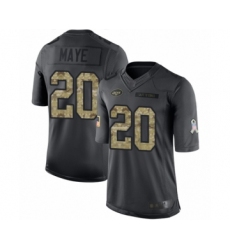 Men's New York Jets #20 Marcus Maye Limited Black 2016 Salute to Service Football Jersey