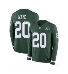 Men's New York Jets #20 Marcus Maye Limited Green Therma Long Sleeve Football Jersey