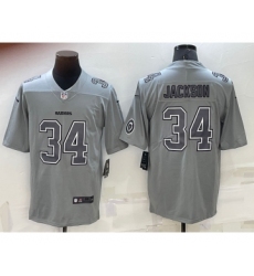 Men's Las Vegas Raiders #34 Bo Jackson LOGO Grey Atmosphere Fashion 2022 Vapor Untouchable Stitched Limited Jersey