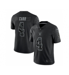 Men's Las Vegas Raiders #4 Derek Carr Black Reflective Limited Stitched Football Jersey