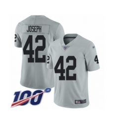 Youth Oakland Raiders #42 Karl Joseph Limited Silver Inverted Legend 100th Season Football Jersey