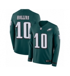 Men's Nike Philadelphia Eagles #10 Mack Hollins Limited Green Therma Long Sleeve NFL Jersey