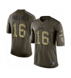 Men's Philadelphia Eagles #16 Mack Hollins Elite Green Salute to Service Football Jersey
