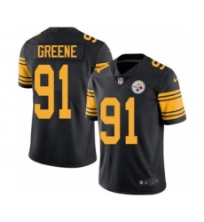 Men's Pittsburgh Steelers #91 Kevin Greene Black Color Rush Limited Stitched Jersey