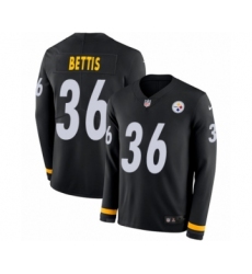 Youth Nike Pittsburgh Steelers #36 Jerome Bettis Limited Black Therma Long Sleeve NFL Jersey