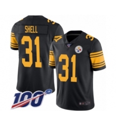 Youth Pittsburgh Steelers #31 Donnie Shell Limited Black Rush Vapor Untouchable 100th Season Football Jersey