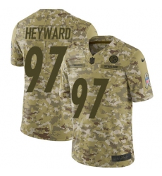 Youth Nike Pittsburgh Steelers #97 Cameron Heyward Limited Camo 2018 Salute to Service NFL Jersey