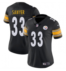 Women's Pittsburgh Steelers #33 Jack Sawyer Black 2025 Draft Vapor Untouchable Limited Football Stitched Jersey(Run Small)