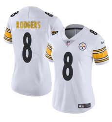 Women's Pittsburgh Steelers #8 Aaron Rodgers White 2025 Vapor Untouchable Limited Football Stitched Jersey(Run Small)