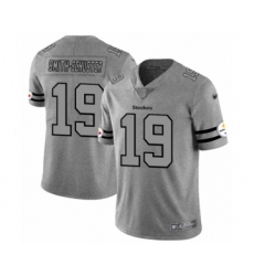 Men's Pittsburgh Steelers #19 JuJu Smith-Schuster Limited Gray Team Logo Gridiron Football Jersey
