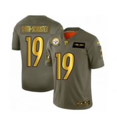 Men's Pittsburgh Steelers #19 JuJu Smith-Schuster Limited Olive Gold 2019 Salute to Service Football Jersey
