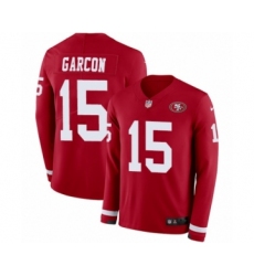 Men's Nike San Francisco 49ers #15 Pierre Garcon Limited Red Therma Long Sleeve NFL Jersey