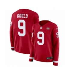 Women's Nike San Francisco 49ers #9 Robbie Gould Limited Red Therma Long Sleeve NFL Jersey