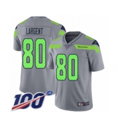 Youth Seattle Seahawks #80 Steve Largent Limited Silver Inverted Legend 100th Season Football Jersey