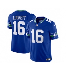Men's Nike Seattle Seahawks #16 Tyler Lockett Royal 2023 F.U.S.E. Vapor Limited Throwback Stitched Jersey