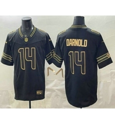 Men's Seattle Seahawks #14 Sam Darnold Limited Black Gold FUSE Vapor Jersey