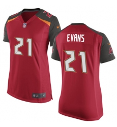Women's Nike Tampa Bay Buccaneers #21 Justin Evans Game Red Team Color NFL Jersey
