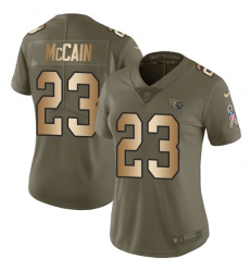 Women's Nike Tennessee Titans #23 Brice McCain Limited Olive/Gold 2017 Salute to Service NFL Jersey