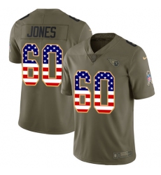 Men's Nike Tennessee Titans #60 Ben Jones Limited Olive/USA Flag 2017 Salute to Service NFL Jersey