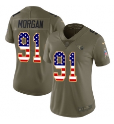 Women's Nike Tennessee Titans #91 Derrick Morgan Limited Olive/USA Flag 2017 Salute to Service NFL Jersey