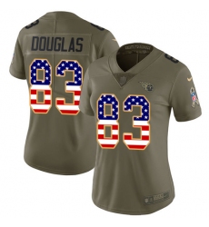 Women's Nike Tennessee Titans #83 Harry Douglas Limited Olive/USA Flag 2017 Salute to Service NFL Jersey