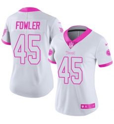Women's Nike Tennessee Titans #45 Jalston Fowler Limited White/Pink Rush Fashion NFL Jersey