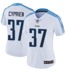 Women's Nike Tennessee Titans #37 Johnathan Cyprien White Vapor Untouchable Limited Player NFL Jersey