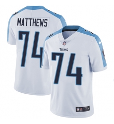 Youth Nike Tennessee Titans #74 Bruce Matthews White Vapor Untouchable Limited Player NFL Jersey