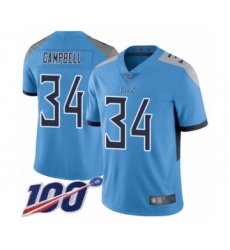 Youth Tennessee Titans #34 Earl Campbell Light Blue Alternate Vapor Untouchable Limited Player 100th Season Football Jersey