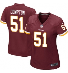 Women's Nike Washington Redskins #51 Will Compton Game Burgundy Red Team Color NFL Jersey