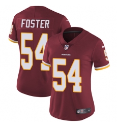 Women's Nike Washington Redskins #54 Mason Foster Elite Burgundy Red Team Color NFL Jersey