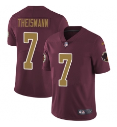 Youth Nike Washington Redskins #7 Joe Theismann Burgundy Red/Gold Number Alternate 80TH Anniversary Vapor Untouchable Limited Player NFL Jersey