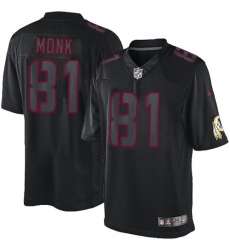Men's Nike Washington Redskins #81 Art Monk Limited Black Impact NFL Jersey