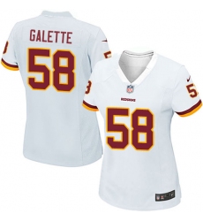 Women's Nike Washington Redskins #58 Junior Galette Game White NFL Jersey